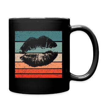 Lippen Retro Style Vintage - Tasse einfarbig - Schwarz - Rechts