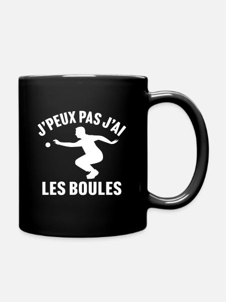 J'peux pas j'ai les boules humour de pétanque - Mug uni - noir