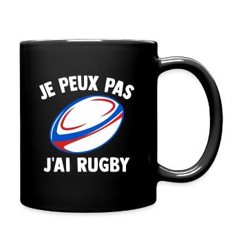 Je peux pas j'ai rugby humour sport rugby - Mug uni - noir - Droite