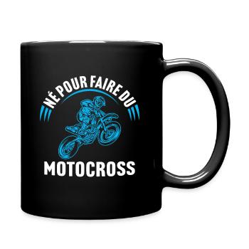 Né pour faire du motocross moto cross - Mug uni - noir - Droite