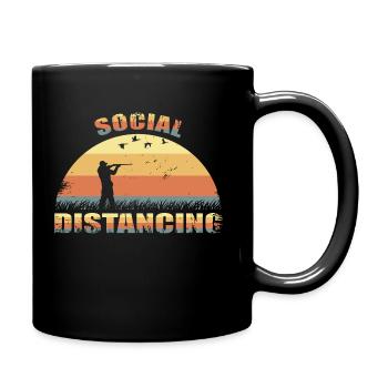 Hunter Distanciation sociale Drôle T-Shirt Chasse Canard - Mug uni - noir - Droite