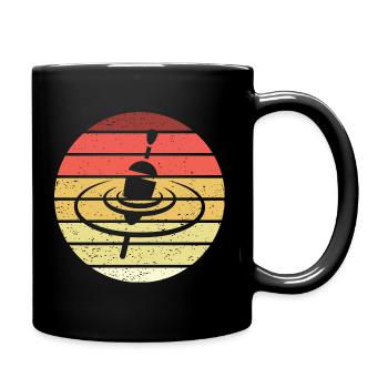 Pose Pêche Nageur Rétro Style Vintage - Mug uni - noir - Droite