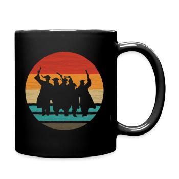 Abschlussfeier Retro Style Vintage - Tasse einfarbig - Schwarz - Rechts