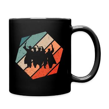 Abschlussfeier Retro Style Vintage - Tasse einfarbig - Schwarz - Rechts