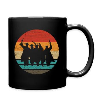 Abschlussfeier Retro Style Vintage - Tasse einfarbig - Schwarz - Rechts