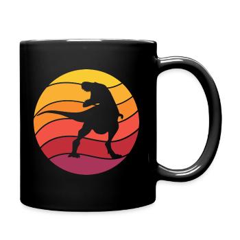 Dinosaure Rétro Style Vintage - Mug uni - noir - Droite