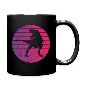 Dinosaure Rétro Style Vintage - Mug uni - noir - Droite