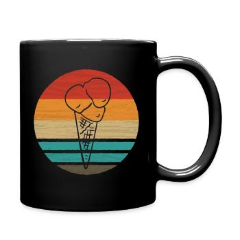 Eistüte Retro Style Vintage - Tasse einfarbig - Schwarz - Rechts