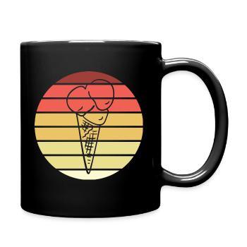 Eistüte Retro Style Vintage - Tasse einfarbig - Schwarz - Rechts