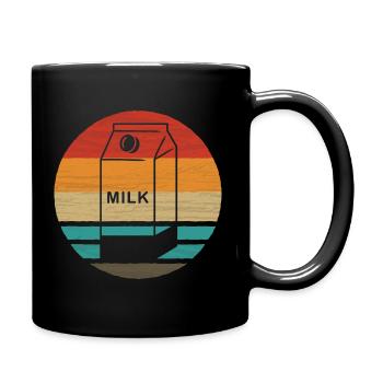 Milk Carton Retro Style Vintage - Full Colour Mug - black - Right