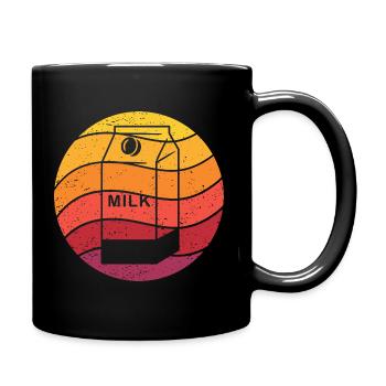 Milk Carton Retro Style Vintage - Full Colour Mug - black - Right