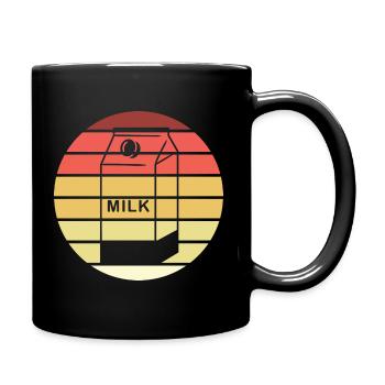Milchkarton Retro Style Vintage - Tasse einfarbig - Schwarz - Rechts