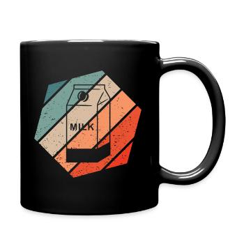 Milchkarton Retro Style Vintage - Tasse einfarbig - Schwarz - Rechts
