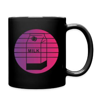 Milk Carton Retro Style Vintage - Full Colour Mug - black - Right