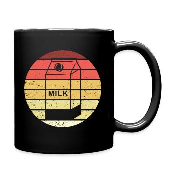 Milk Carton Retro Style Vintage - Full Colour Mug - black - Right