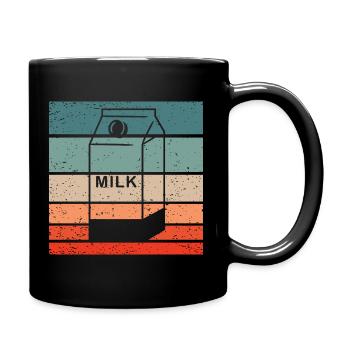 Milchkarton Retro Style Vintage - Tasse einfarbig - Schwarz - Rechts