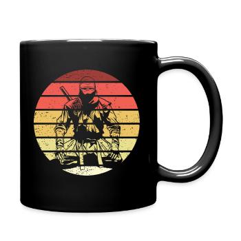 Ninja Retro Style Vintage - Tasse einfarbig - Schwarz - Rechts