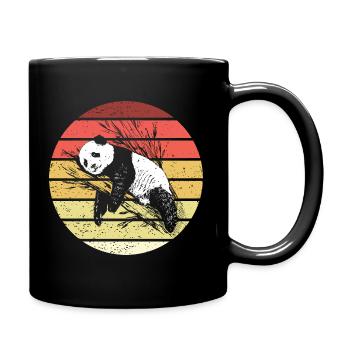 Panda Retro Style Vintage - Full Colour Mug - black - Right