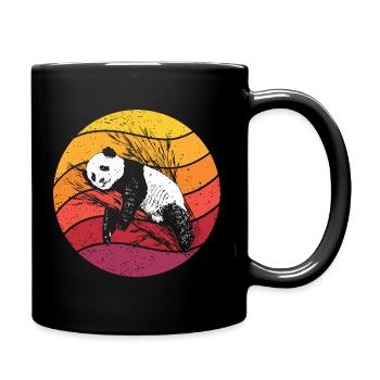 Panda Retro Style Vintage - Mug uni - noir - Droite