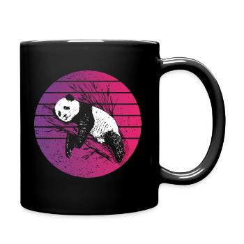 Panda Retro Style Vintage - Mug uni - noir - Droite