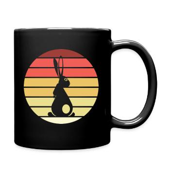 Lapin Rétro Style Vintage - Mug uni - noir - Droite