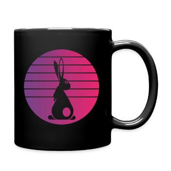 Lapin Rétro Style Vintage - Mug uni - noir - Droite
