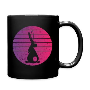 Lapin Rétro Style Vintage - Mug uni - noir - Droite