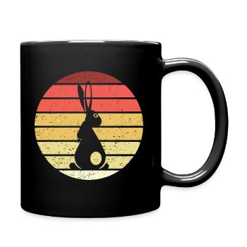 Lapin Rétro Style Vintage - Mug uni - noir - Droite