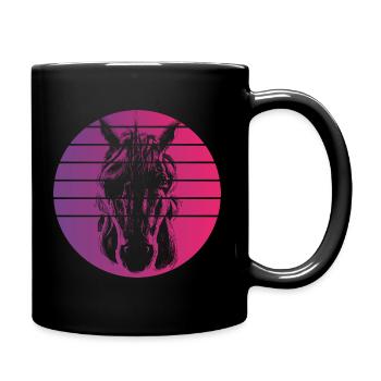 Licorne Rétro Style Vintage - Mug uni - noir - Droite
