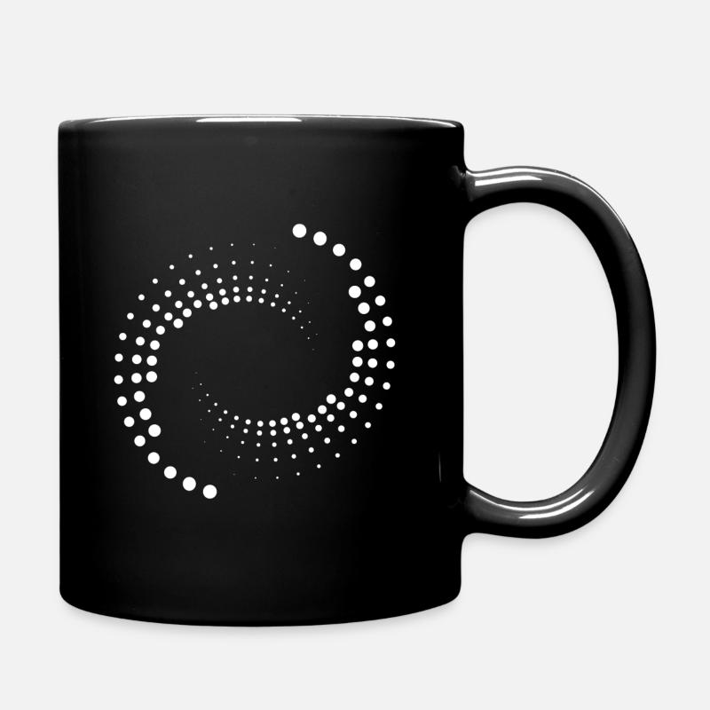 Spirale mit weißen Kreisen - Tasse einfarbig - Schwarz