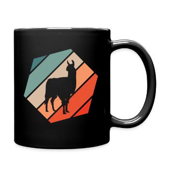 Lama Retro Style Vintage - Mug uni - noir - Droite