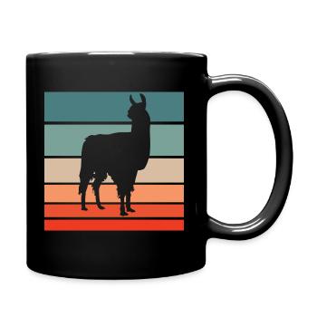 Lama Retro Style Vintage - Mug uni - noir - Droite