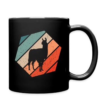 Lama Retro Style Vintage - Mug uni - noir - Droite