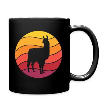 Lama Retro Style Vintage - Mug uni - noir - Droite