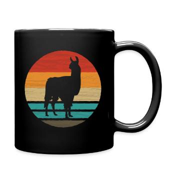 Lama Retro Style Vintage - Mug uni - noir - Droite
