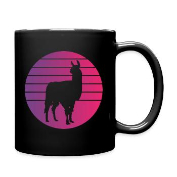 Lama Retro Style Vintage - Mug uni - noir - Droite