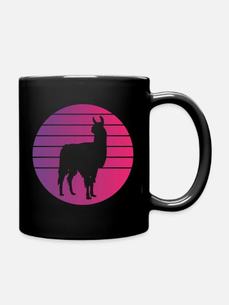 Lama Retro Style Vintage - Tasse einfarbig - Schwarz
