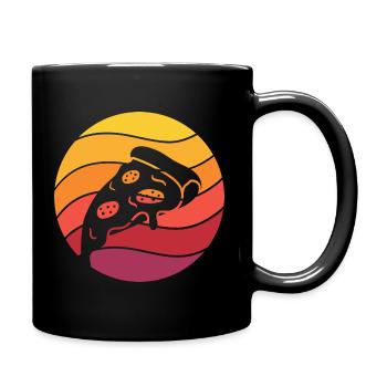 Pizza Slice Retro Style Vintage - Full Colour Mug - black - Right