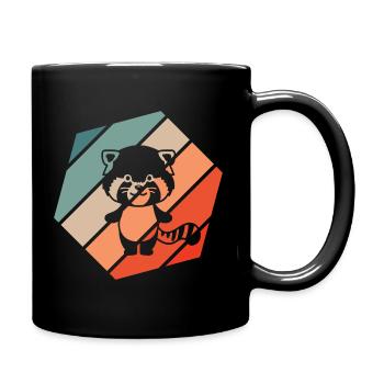 Red Panda Retro Style Vintage - Mug uni - noir - Droite