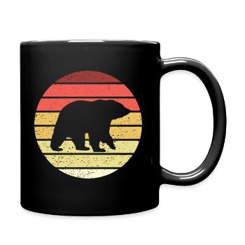 Ours Retro Style Vintage - Mug uni - noir - Droite
