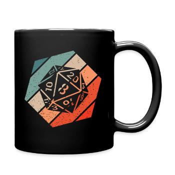 20-sided Cube Retro Style Vintage - Full Colour Mug - black - Right