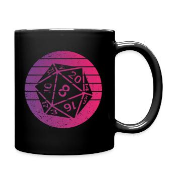20-sided Cube Retro Style Vintage - Full Colour Mug - black - Right