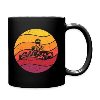 Gokart Retro Style Vintage - Tasse einfarbig - Schwarz - Rechts