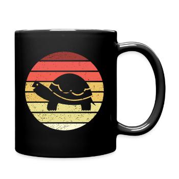Turtle Retro Style Vintage - Full Colour Mug - black - Right