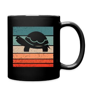 Turtle Retro Style Vintage - Full Colour Mug - black - Right