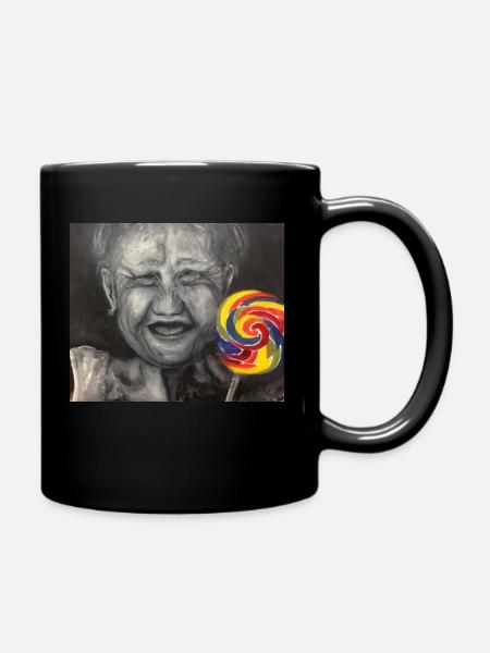 YOUNG AT HEART - Full Colour Mug - black