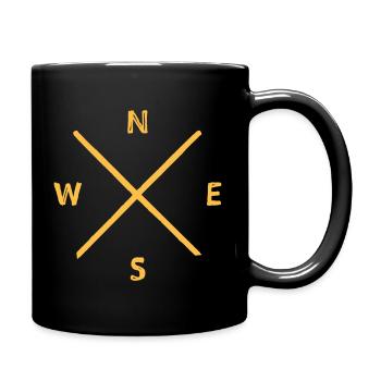 Compass Signpost Hiking - Full Colour Mug - black - Right
