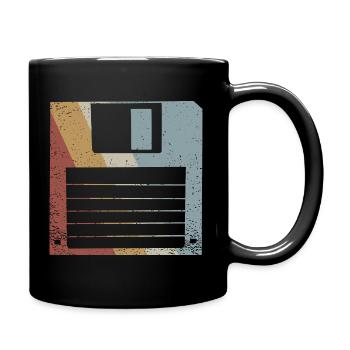 Floppy Retro Style Vintage - Full Colour Mug - black - Right