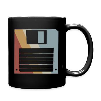 Floppy Retro Style Vintage - Full Colour Mug - black - Right