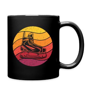 Eishockey Schlittschuh Retro Style Vintage - Tasse einfarbig - Schwarz - Rechts